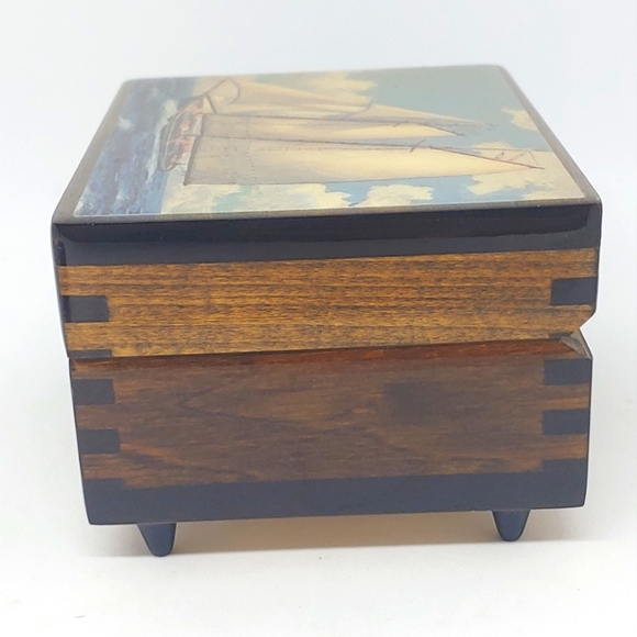 American Music Box Company Accents Musical Memories Wooden Sailboat